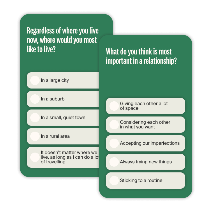 Compatibility Quiz help connect singles.