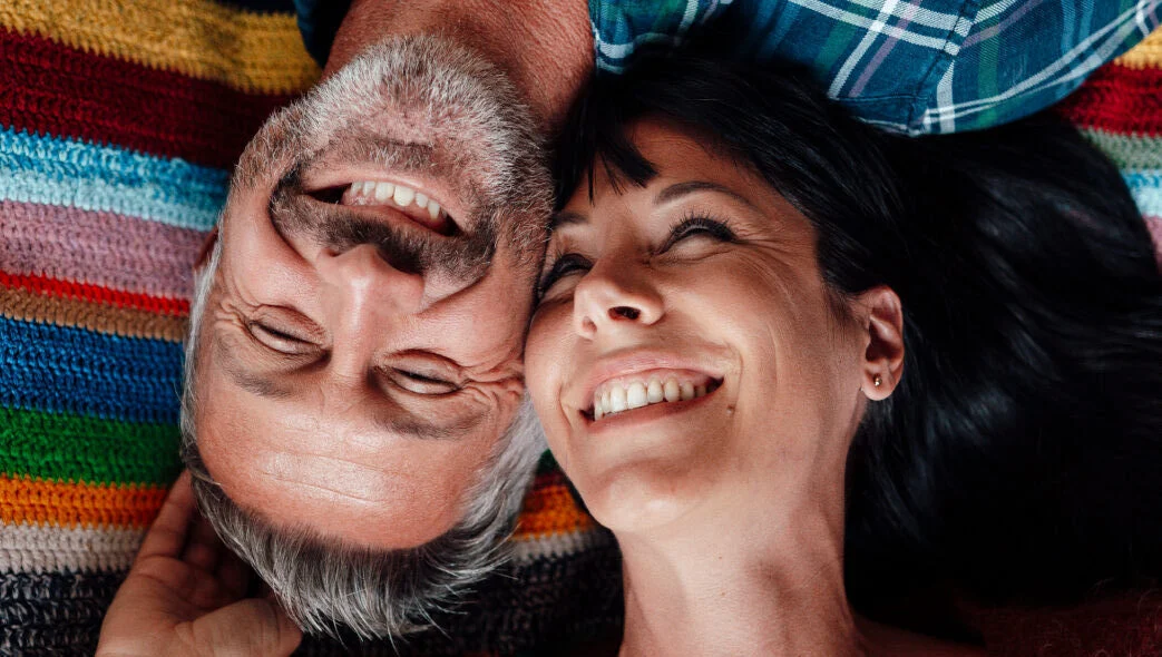 Mature couple enjoying a happy moment together